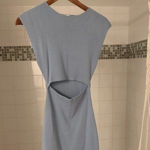 Wilfred Free Cutout Mini Dress (Light Blue)